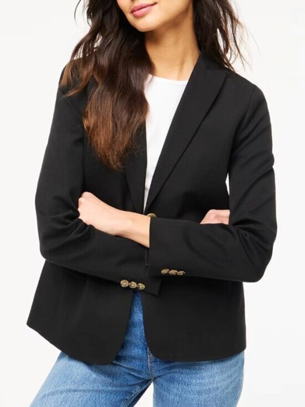 New J.Crew Cotton Blend 2-Button Blazer Black 2 $198